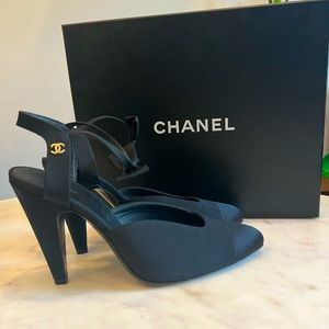 Authentic Chanel Grosgrain and Satin Pumps